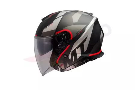 Kask motocyklowy otwarty MT Helmets Thunder 3 z blendą czarny/czerwony mat M-2