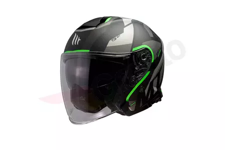 MT Helmets Thunder 3 open face Motorradhelm mit Visier schwarz/grün fluo mat L-1