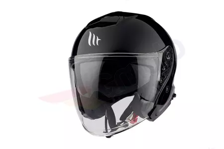 Capacete MT Helmets Thunder 3 aberto com viseira preta brilhante M - MT11200000115/M