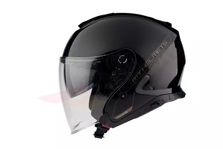 Kask motocyklowy otwarty MT Helmets Thunder 3 z blendą czarny połysk M-2