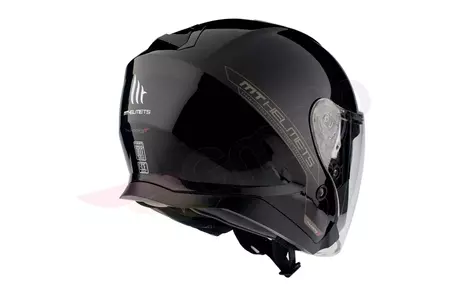 Capacete MT Helmets Thunder 3 aberto com viseira preta brilhante M-3