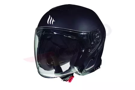 Capacete MT Helmets Thunder 3 aberto para motociclismo com viseira mate preto 3XL-1