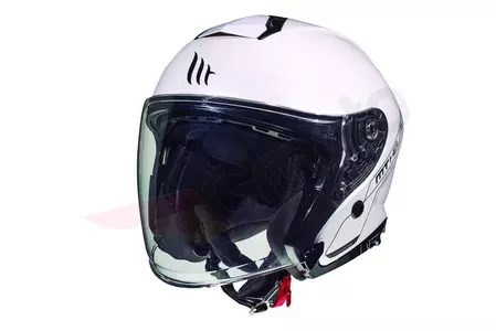Kask motocyklowy otwarty MT Helmets Thunder 3 z blendą biały połysk L-1