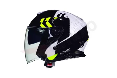 MT Helmets Thunder 3 Venus ανοιχτό κράνος μοτοσικλέτας με γείσο μαύρο/λευκό/κίτρινο φλούο L-2