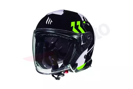 MT Helmets Thunder 3 Venus casco de moto abierto con visera blanco brillo/negro/verde fluo L - MT11205560606/L