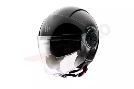 MT Helmy Viale SV otevřená moto přilba s hledím lesklá černá M - MT12830000115/M