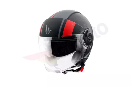 MT Helme Viale SV Phantom offenes Gesicht Motorradhelm mit Visier schwarz/rot matt M - MT12836382535/M