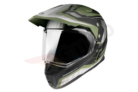 Kask motocyklowy enduro MT Helmets Synchrony Duosport szyba blenda zielony/czarny L