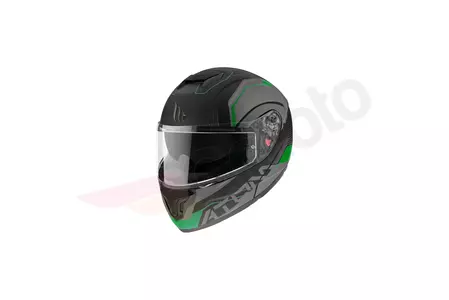 MT Helmets Atom Quark μαύρο/γκρι/φλούο ματ κράνος μοτοσικλέτας L-1