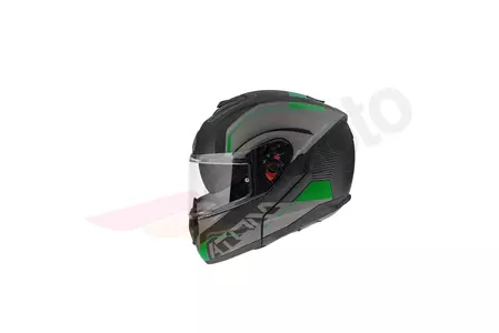 Kask motocyklowy szczękowy MT Helmets Atom Quark czarny/szary/zielony fluo mat M-3