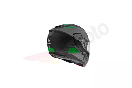 Kask motocyklowy szczękowy MT Helmets Atom Quark czarny/szary/zielony fluo mat M-4