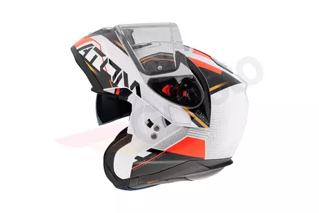 Kask motocyklowy szczękowy MT Helmets Atom Quark biały/czarny/czerwony M-3