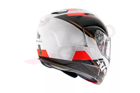 Kask motocyklowy szczękowy MT Helmets Atom Quark biały/czarny/czerwony M-4