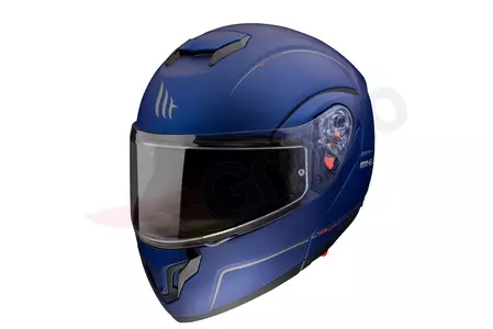 Kask motocyklowy szczękowy MT Helmets Atom niebieski mat L - MT10520000736/L