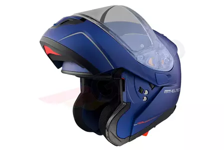 Kask motocyklowy szczękowy MT Helmets Atom niebieski mat M-3