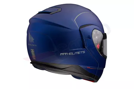 Kask motocyklowy szczękowy MT Helmets Atom niebieski mat M-4