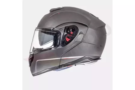 Kask motocyklowy szczękowy MT Helmets Atom z blendą tytanowy mat L-1