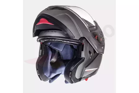 Kask motocyklowy szczękowy MT Helmets Atom z blendą tytanowy mat M-2