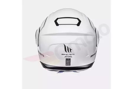 Capacete MT Helmets Atom capacete de motociclista com viseira branco M-3