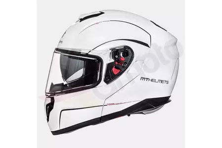 MT Helmets Atom motorcykelkæbehjelm med visir hvid XS-1