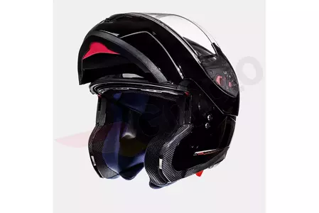 MT Helmets Casco de moto Atom con visera negro brillante S-2