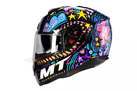 MT Helmets Atom Axa rosa/blau/schwarz Motorradhelm M-3
