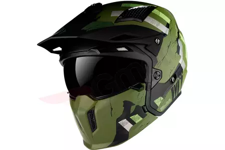 Kask motocyklowy trialowy MT Helmets Streetfighter Skull2020 czarny/szary/zielony mat XL -1