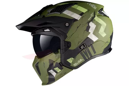 Kask motocyklowy trialowy MT Helmets Streetfighter Skull2020 czarny/szary/zielony mat XL -2