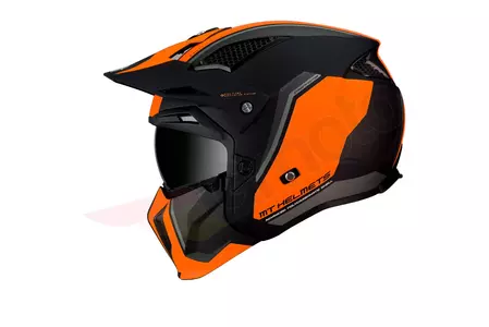 Kask motocyklowy trialowy MT Helmets Streetfighter Twin czarny/pomarańczowy mat M-2