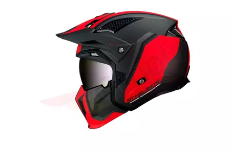 MT Helmets Streetfighter Twin nero/rosso opaco casco moto trial M-2