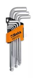 BETA Komplet kluczy trzpieniowych kątowych z końcówką kulistą 15-10mm 9szt