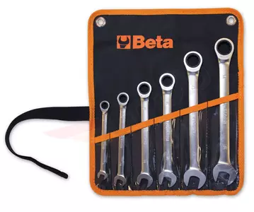 BETA Komplet 6 kluczy płasko-oczkowych z grzechotką