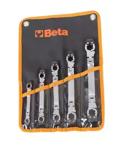BETA Komplet 5 kluczy oczkowych 6 kątnych otwieranych z przegubem - 187/B5