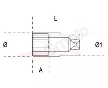 BETA stopcontact 3/8 lang 19mm - 910BL/19