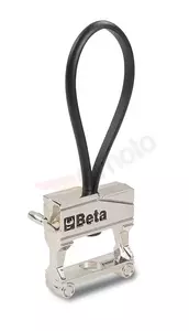Chromovaný kovový kroužek na klíče BETA s gumovým háčkem - 095950031