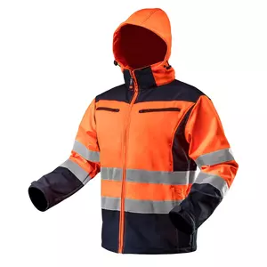 Jachetă de lucru NEO Softshell de avertizare cu glugă portocalie mărimea L - 81-701-L
