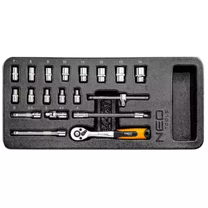 NEO nástrčné klíče 1/4 sada 19 kusů vložek - 84-237