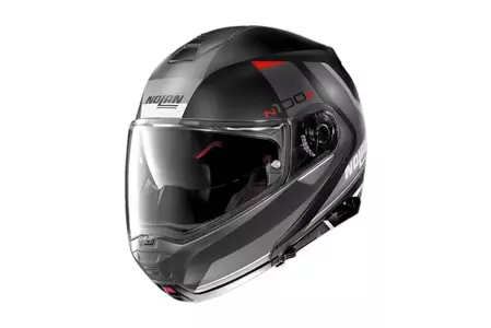 Nolan N100-5 Hilltop N-COM Flat Black S casco moto jaw-1