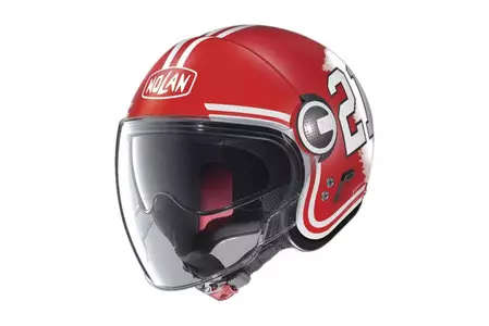 Casco moto Nolan N21 Visera Quarterback Flat Corsa Rojo S open face - N21000657-084-S