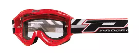 Occhiali da moto Progrip Atzaki Kid PG3101 rosso vetro trasparente-1