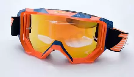Occhiali da moto Progrip FL Venom 3200 arancio blu specchiato arancione-1