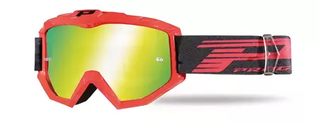 Gafas de moto Progrip FL Atzaki 3201 cristal amarillo espejado rojo-1