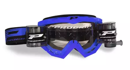 "Progrip Roll Off 3201" motociklininko akiniai, mėlyni, skaidrus stiklas-1