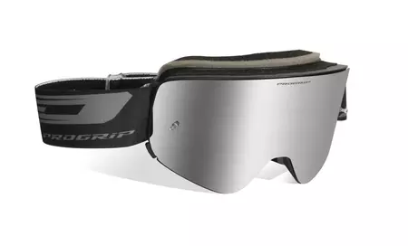 Motociklističke naočale Progrip Magnet 3205, mat crne, srebrna zrcalna leća-2