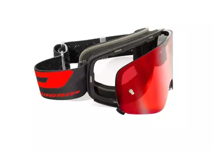 Schutzbrille Motorad Progrip Magnet 3205 schwarz matt rot gespiegelt-1