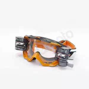 "Progrip Roll Off 3218" motociklininko akiniai oranžiniai skaidrus stiklas-1