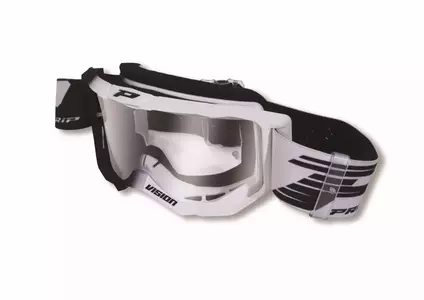 Motocyklové okuliare Progrip TR Vision 3300 black white clear glass - PZ3300-126
