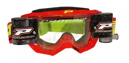 Progrip Roll Off 3303 motociklu brilles sarkanas, caurspīdīgs stikls - PZ3303RORO