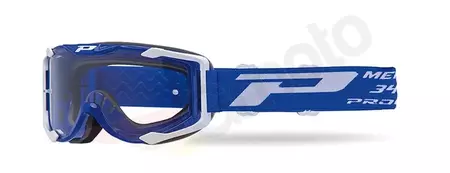 Motocyklové okuliare Progrip RO Menace Roll Off 3400 modré číre sklo-1