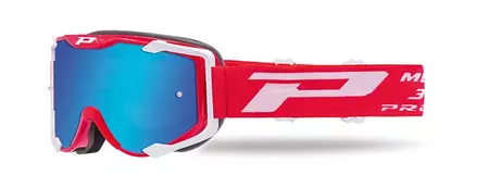 Progrip FL Menace 3400 motorbril rood gespiegeld blauw glas-1